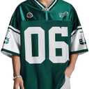 Verdusa Men's Jersey Oversized Graphic Tee V Neck Short Shoulder Casual T Shirts XL