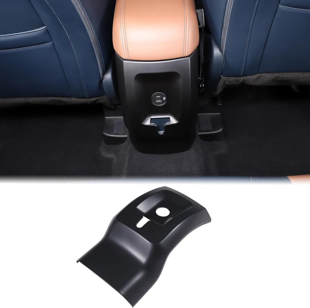 Car Rear Air Conditioning Vent Outlet Cover Compatible with Ford Maverick 2022+ Rear Central Armrest Air Conditioning Vent Decor Frame Rear Air Vent Cover Protective Panel Trim Interior Accessories (Matte Black)