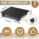 Beeveer 2 Pcs Black Under Desk Printer Stand 15.8 x 13.8 x 3.2 Inches