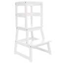 SDADI Kids Kitchen Step Stool Holds up to 150 Pounds With Safety Rail, White