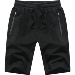 STICKON Mens Shorts Casual Summer Shorts with Pockets (Large, Black-03)