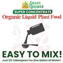 Organic Liquid Plant Food for Indoor Plants & Gardens, Natural NPK Fertilizer w/Beneficial Microbes, Rapid Results, Vegan, Best Value Super Concentrate, Smart Grower, Makes 80 Gallons (16 Fl Oz)