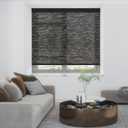 48" W x 72" H Cordless Light Filtering Roller Shade for Windows, Free Stop Windows Shades, Thermal Insulated Linen-Style Blinds for Home and Office, Modern Window Blind Color-Matched (Black)