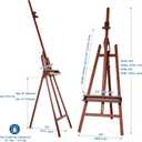 Inclinable A-Frame Easel for Painting & Display, Adjustable 65"-89" H, Holds Canvas up to 49", Beech Wood Easel Stand with Storage Tray, Large Art Easel for Adults, Artists, Beginners - Walnut