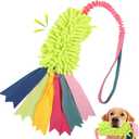 Wodoca Dog Tug Toys - Aggressive Chewer Rope Toy with Strong Squeak, Ideal for Large Dogs, Training, and Play (Green Chenille, Pink Webbing)