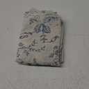 jinchan Tie Up Valance Floral Linen for Windows Farmhouse Valance 54 Inch Peonies Botanical Short Window Treatment Adjustable for Kitchen Living Room Light Filtering 1 Panel Blue on Beige