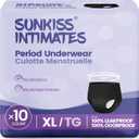Disposable Period Underwear for Women with Heavy Flow, Low-Rise Unscented Postpartum Essentials, Black, XLarge, 10 Count