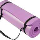 BalanceFrom Yoga Mat 1-Inch Extra Thick High-Density Exercise Mat with Non-Slip Surface & Carry Strap for Men & Women Tear-Resistant Pilates Workout Mat for Home Gym, Floor Fitness, Multiple Colors (Taro Purple)