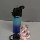 WEREWOLVES 24 oz Insulated Water Bottle With Paracord Handles & Strap & Straw Lid & Spout Lid, Reusable Wide Mouth Vacuum Stainless Steel Water Bottle for Adults (New-Ocean, 24 oz)