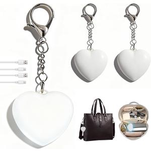2Pcs Heart Purse Light - LED Automatic Sensor Handbag Lamp, Rechargeable Mini Bag Night Light for Women & Girls - Touch Activated Keychain Light for Totes, Backpacks, Travel Gifts