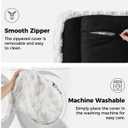 Made4Pets Cat Beds for Indoor Cats, Cat Couch Bed, Soft Faux Fur Checkered Pet Sofa, Calming Fluffy Kitten Sofa with Supportive Foam, Removable Washable Cover with Non-Slip Base, White, Small (26x20x10'')