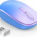 TECKNET Wireless Mouse, 2.4G Quiet Computer Mouse with USB Receiver, 4 Buttons Portable Cordless Mice for Chromebook, Laptop, PC, Mac, 800/1200/1600 DPI - Blue-Purple Gradient