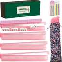 18.7inch Mahjong Racks with Pushers and Bag Set of 4 All-in-One Tile Rack | Clear Acrylic Mahjong Tile Holder for American Mahjongg Accessories and Mahjong Night Gifts,Gift-Ready Packaging,Pink, Standard