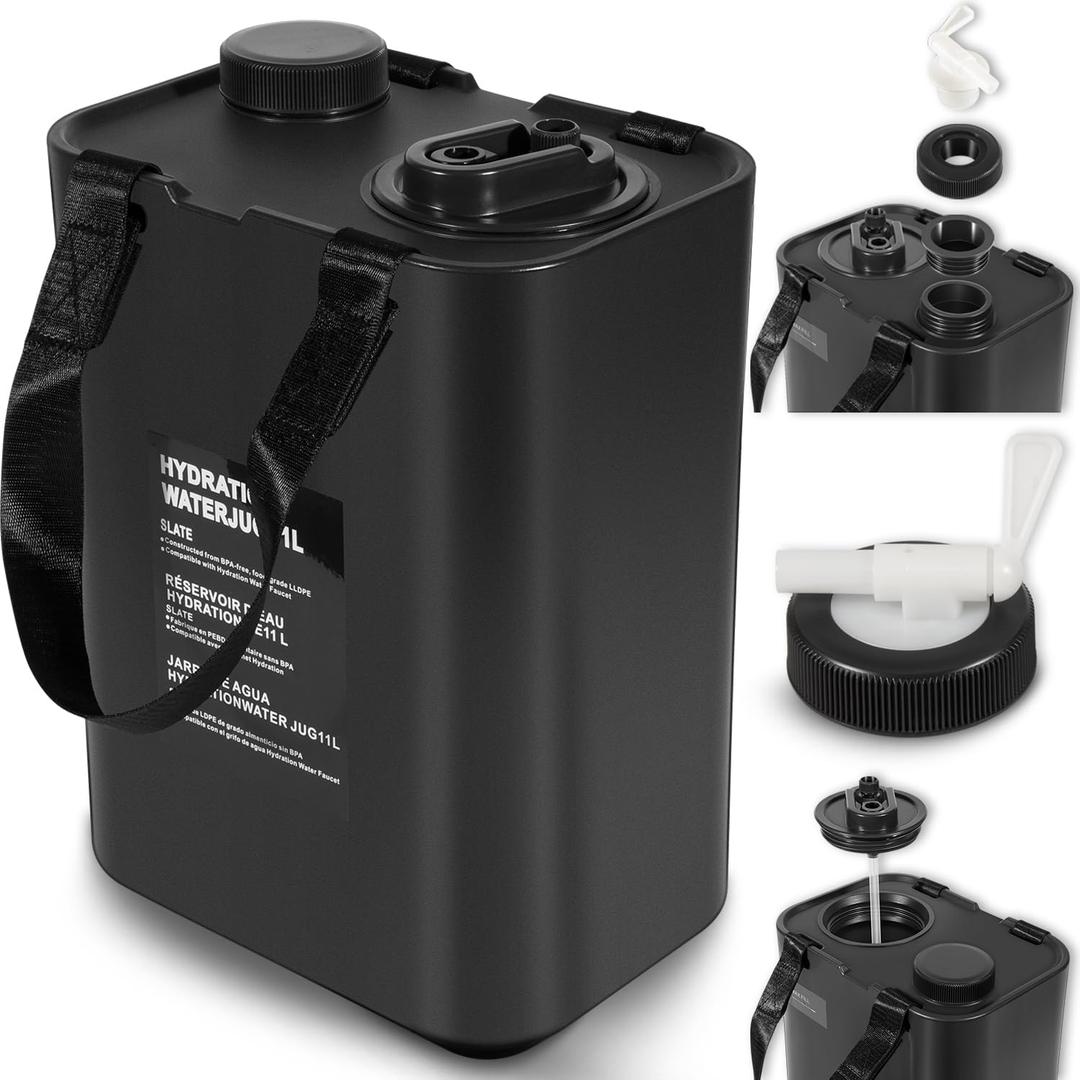 11L Portable Outdoor Camping Water Storage Tank with Faucet BPA Free, Food Grade Hydration Water Storage Container Hydration Water Jug 11L for Camping, Outdoor Hiking, Picnic BBQ