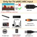HDMI ARC/eARC to Optical Audio Converter, 192KHz ARC to Optical Adaptor Supports PCM2.0, Dolby 5.1, DTS 5.1 -ARC Audio Extractor Cable 6 FT for TV to Soundbar,Amplifier,Speaker