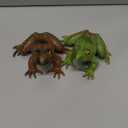 Realistic Tree Frog Figure Plastic Hand Painted Bullfrog Figurine Educational Rubber Animal Model Toys for Kids Children (Green and Brown)
