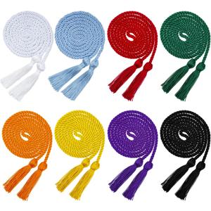 HOVEOX 8 Pieces Graduation Honor Cords Graduation Tassel Honor Cord Graduation Cords Bulk Honor Cords for Graduation Students (Gold, Black, Purple, Light Blue, Orange, red, White, Green, 8)