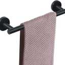NearMoon Bathroom Towel Bar, Bath Accessories Thicken Stainless Steel Shower Towel Rack for Bathroom, Towel Holder Wall Mounted (2 Pack, Matte Black, 18 Inch)