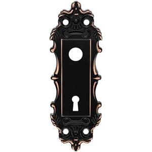 CEYMIO Mortise Lock Door Knob Plate for Interior Doors 2 Pack Antique Oil Rubbed Bronze Door Lock Cover Handle Vintage Old Style Door Knob Conversion Kit Black Color