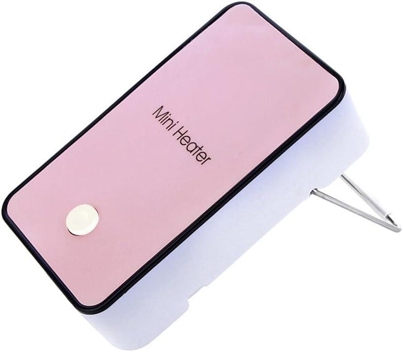 Safety Energy-Saving Heater Mini Portable Room Office Desktop Electric Fan Heater Air Warmer (Pink)