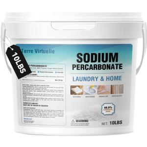 Sodium Percarbonate – Oxygen Bleach Powder & Laundry Booster – Multi-Purpose Cleaner for Stain Removal, Whitening, Deodorizing – Chlorine-Free (10LB)