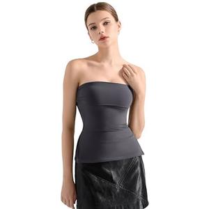 SUUKSESS Women Double Lined Going Out Trendy Tube Tops Side Split Sexy Tank Tops, S SUUKSESS Women Double Lined Going Out Trendy Tube Tops Side Split Sexy Tank Tops, S