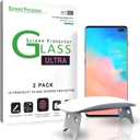 amFilm Ultra Glass Screen Protector for Galaxy S10 Plus, Tempered Glass, 2 Pack