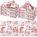 VitalCozy Cloth Napkins 15 x 15 Inch Reusable Soft Fabric Napkins Washable Plants Floral Square Napkin Cotton Dinner Towel Decorative for Summer Fall Party(Countryside,24 Pcs)