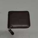 LJCZKA Mens Leather Zipper Wallet RFID Large Capacity Bifold Multi-card Holder Wallets Coin Cash Purse with ID Window (Coffee)