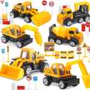 TOY Life 28 PCS Construction Toys for boy Age 3-5, Small Construction Vehicles, Sandbox Toy for Boys, Small Construction Car Truck Excavator Party Favors Gifts for Boys