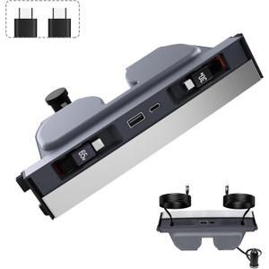 65W USB Charger Hub for Tesla Model Y Juniper 2025,2026 Accessories- 4-Port Fast Charging Hub with Sliding Cover, 2 Type-C Docking Station for Tesla Model 3 Highland 2024-2026