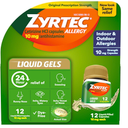 Zyrtec 24-Hour Allergy Relief Liquid Gels, 10 mg Cetirizine HCl, 12 ct - Exp date: 10/2026