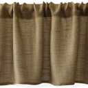 Valea Home Burlap Natural Tan Valance Rod Pocket Window Curtain Valance Rustic Home Décor 56 by 14 Inches, 2 Pack