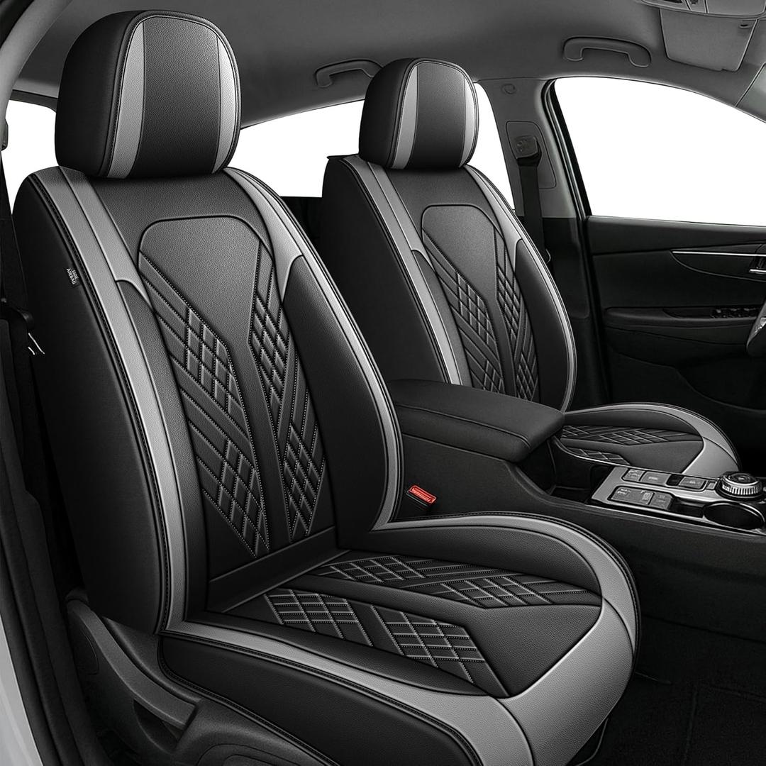 Car Seat Covers Full Set Fit for Hyundai Tucson 2010-2025 2026 Waterproof Seat Covers Faux Leather Car Seat Cushions Automotive Seat Protectors Covers(5 Seats, Black & Grey)