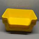 LoopTime Large Cat Litter Box with High Sides, Cat Boxes for Indoor Cats, Cat Litter Pan for Kitty, Litter Box with Low Entry, Easy to Clean, Anti-Splashing (Yellow), 8 Pack