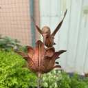 Rusty Metal Hummingbird Garden Stake, Large Size Realistic Lifelike Outdoor Yard Art Decor Sculpture
