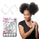 PuffCuff Junior 3" Hair Clamp, For All Natural Curly, Thick, Kinky, Textured, Locs, or Braided Hair, Painless, Damage-Free Styling Tool Made Specifically for Big Hair, Clear, 2 Pieces (1 Count (Pack of 2))