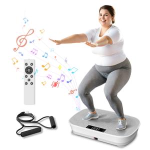 Vibration Plate Exercise Machine - Bluetooth Music & 400LBS Capacity Vibration Plate for Lymphatic Drainage & Weight Loss with 99 Speed Levels, Whole Body Vibration Plate for Home Fitness