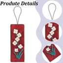 FREEBLOSS 4 Set Embroidery Bookmark Kit Flowers Embroidery Kit for Beginners with Instructions Embroidered Bookmark DIY Hand Embroidery Kit Embroidered Bookmark Kit Cross Stitch Kit