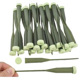 HAHIYO 35PCs 2.8x0.5Inch Green Plastic Floral Water Tubes with Long Stem and Silicone Caps Flower Vials for Plants Fresh Flowers Arrangement Milkweed Cuttings Florist Supplies, Total Length 5.7inches