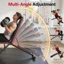 PASYOU Adjustable Weight Bench for Home Gym, Foldable Workout Benches with 660LBS, Exercise Bench for Incline Decline Flat Bench Press, Foldable Strength Bench for Daily Training