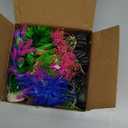 Ameliade Aquarium Artificial Plastic Plants Decorations and Rock Cave Decor Set Goldfish Betta Fish Tank Accessories Small Large Fish Bowl Ornaments