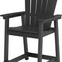 OTSUN Outdoor Tall Adirondack Chair, HDPE Weather Resistant Outdoor Chair for Garden, Backyard, Poolside, Capacity 400LBS (2 PCS, Black)