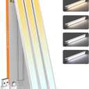 20 Inch Under Cabinet Lighting, 3Pack 5CCT Dimmable Closet Lights, Motion Sensor LED Lights of Battery Operated, Rechargeable Under Counter Light for Kitchen, Stairs, Bedroom, Wardrobe