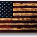 BackYardGamesUSA Rustic American Flag Wall Art Decor 24x48 – Patriotic Wood Wall Decor, All Weather Indoor Outdoor Wall Hanging for Living Room, Garage, Patio, Office