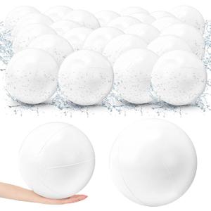 Junkin 36 Pieces 5.5 Inch Solid White Beach Balls Bulk Inflatable Beach Ball Swimming Pool Party Balls Beach Game Toy for Summer Beach, Pool and Party Favor