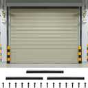 3" Roll up Garage Brush Seal for Top, 10ft Long Heavy Duty Garage Door Seal Nylon Brush with Aluminum Track No-Drill 45deg Holder for Commercial, Corrugated, Sliding Barn, Hangar Doors (Silver)