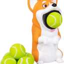 Hog Wild Corgi Ball Popper Toy - Includes 4 Soft Foam Balls - Squeeze to Pop Air Powered Balls Up to 20 Feet - Launcher Safe for Indoor/Outdoor Play - Party Favor Gift for Kids, Girls, Boys Ages 5+