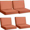 AAAAAcessories Outdoor Deep Seat Cushions, Foam Pillow, Waterproof, Fade-Resistant Patio Furniture Replacement Cushions, 24" x 24" x 5", Set of 4, Rust