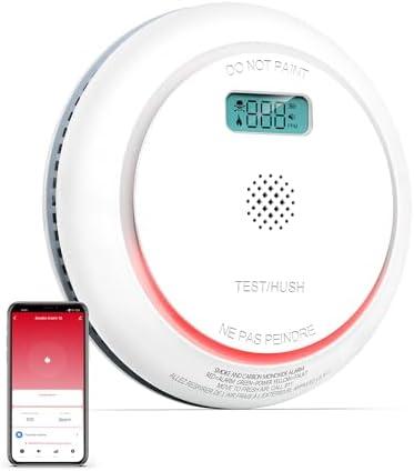Pack 1 SITERWELL Smoke and Carbon Monoxide Detector, WiFi Smoke Detector Carbon Monoxide Detector with Display, Smart Smoke and Carbon Monoxide Detector Conforms to UL 217 & UL 2034 Standards, 